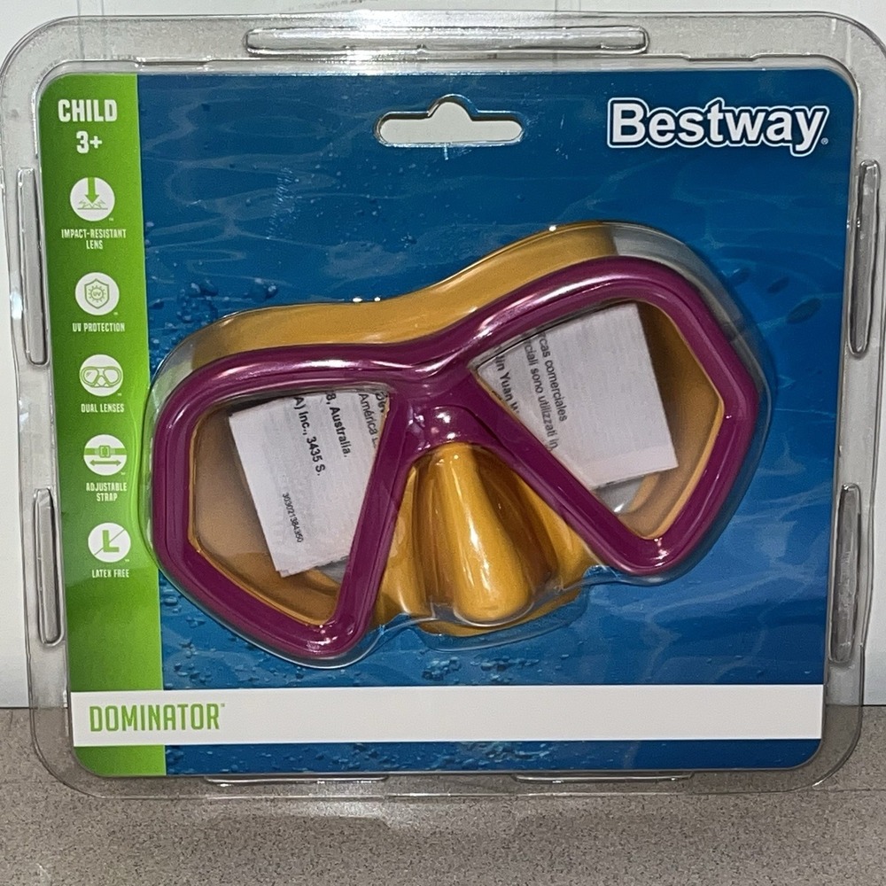 Bestway Dominator Swim Mask Child 3+ Pink / Yellow NEW